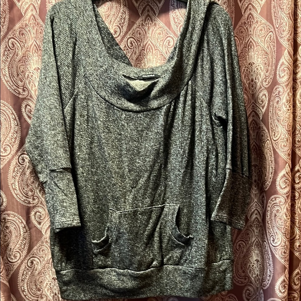 Elegant Charcoal Cowl Neck Sweater